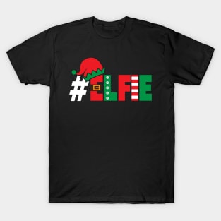 #Elfie Funny Christmas Elfie Elf Selfie Picture Holiday Pun T-Shirt